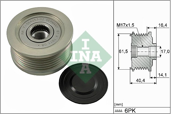 Vrijloop koppeling dynamo INA 535 0115 10