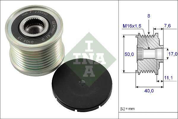 Vrijloop koppeling dynamo INA 535 0119 10