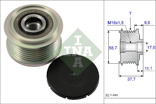 Vrijloop koppeling dynamo INA 535 0128 10