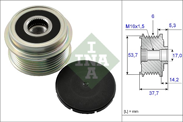 Vrijloop koppeling dynamo INA 535 0132 10