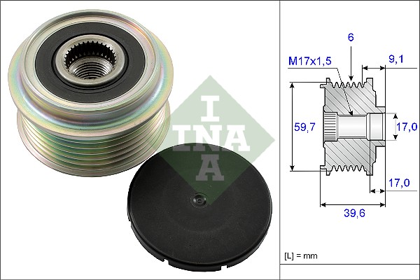 Vrijloop koppeling dynamo INA 535 0133 10