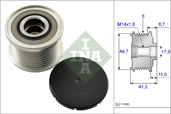 Vrijloop koppeling dynamo INA 535 0141 10