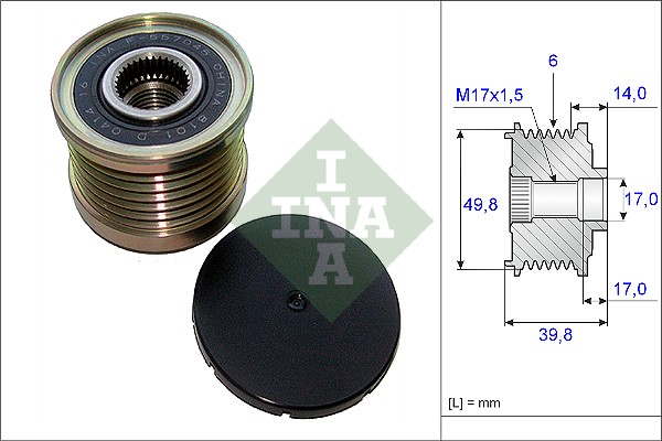 Vrijloop koppeling dynamo INA 535 0146 10