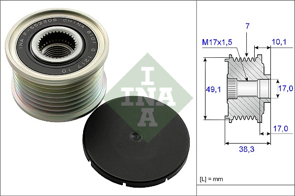 Vrijloop koppeling dynamo INA 535 0153 10