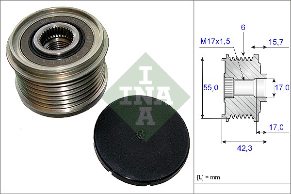 Vrijloop koppeling dynamo INA 535 0154 10