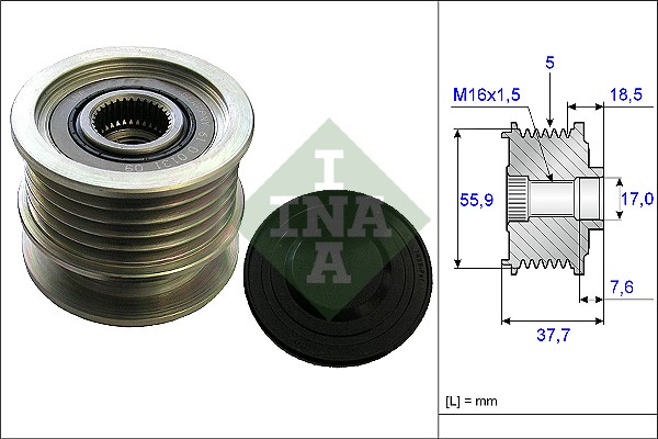 Vrijloop koppeling dynamo INA 535 0169 10