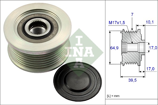 Vrijloop koppeling dynamo INA 535 0177 10