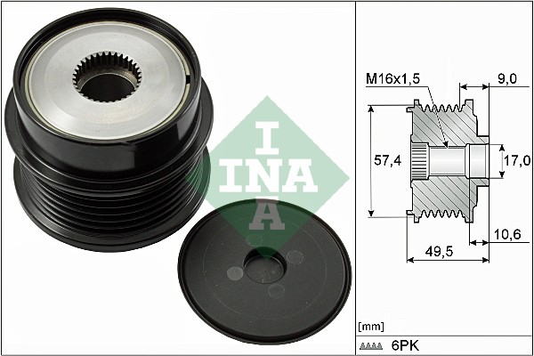 Vrijloop koppeling dynamo INA 535 0189 10