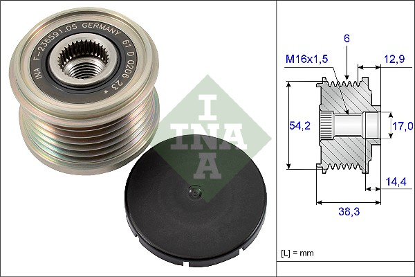 Vrijloop koppeling dynamo INA 535 0194 10