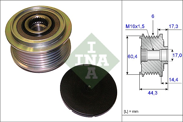 Vrijloop koppeling dynamo INA 535 0207 10