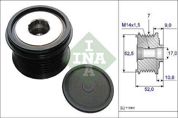 Vrijloop koppeling dynamo INA 535 0209 10