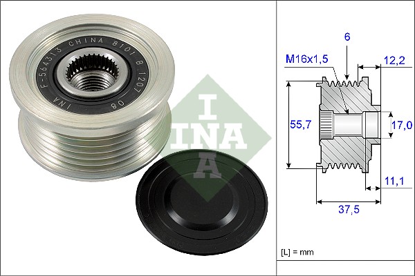 Vrijloop koppeling dynamo INA 535 0226 10