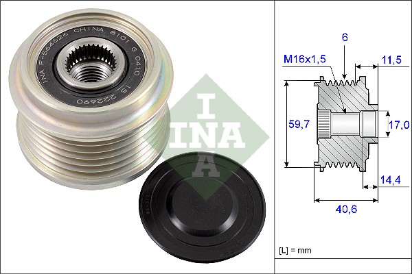 Vrijloop koppeling dynamo INA 535 0227 10