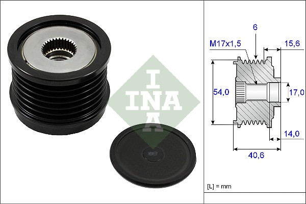 Vrijloop koppeling dynamo INA 535 0230 10