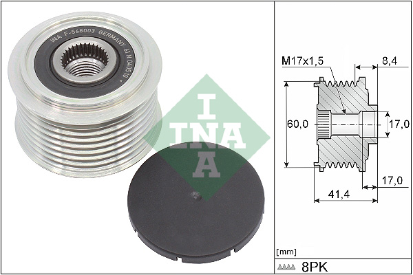 Vrijloop koppeling dynamo INA 535 0262 10