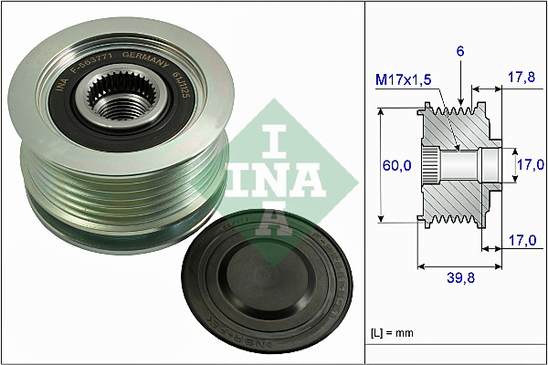 Vrijloop koppeling dynamo INA 535 0267 10