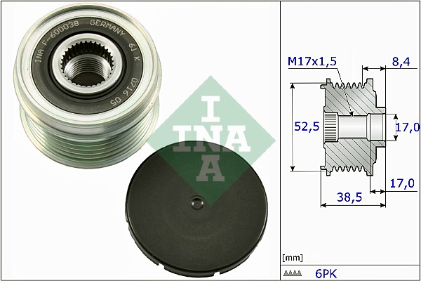 Vrijloop koppeling dynamo INA 535 0273 10