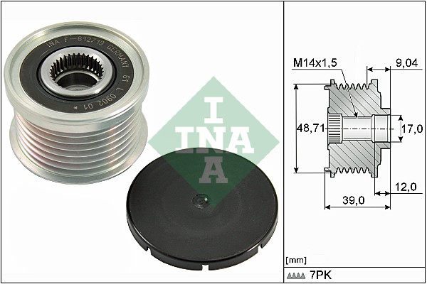 Vrijloop koppeling dynamo INA 535 0275 10