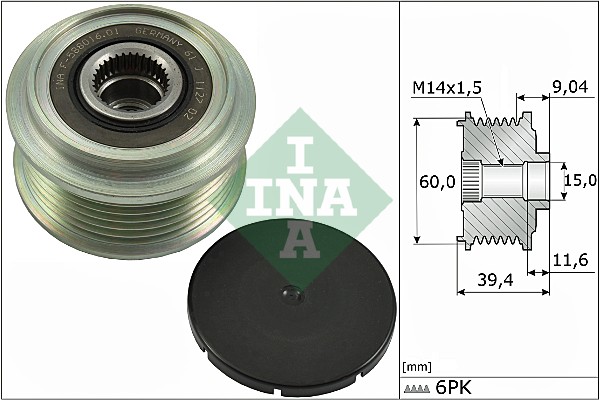 Vrijloop koppeling dynamo INA 535 0277 10