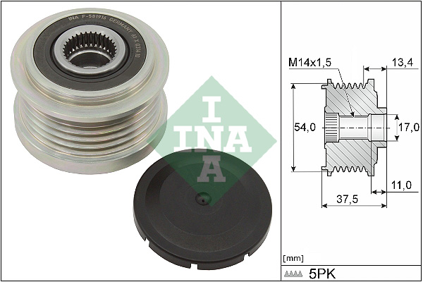 Vrijloop koppeling dynamo INA 535 0278 10