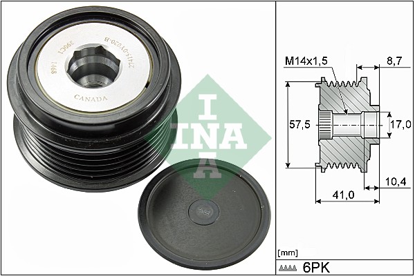 Vrijloop koppeling dynamo INA 535 0282 10