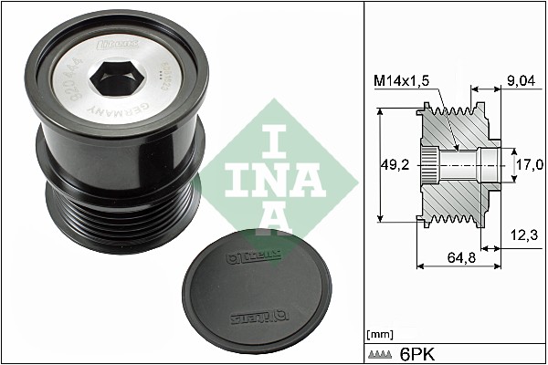 Vrijloop koppeling dynamo INA 535 0284 10