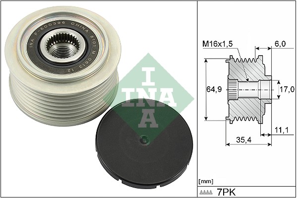 Vrijloop koppeling dynamo INA 535 0294 10