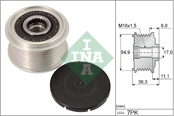 Vrijloop koppeling dynamo INA 535 0298 10