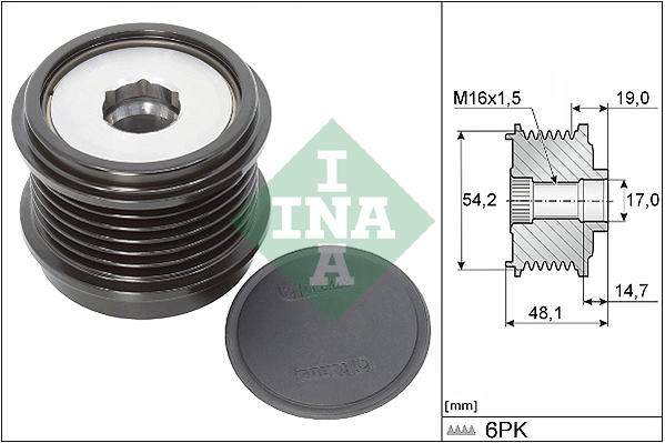 Vrijloop koppeling dynamo INA 535 0310 10