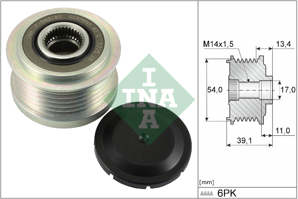 Vrijloop koppeling dynamo INA 535 0311 10