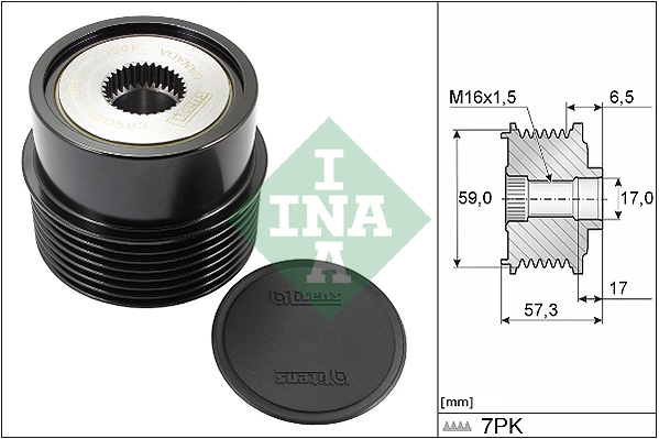 Vrijloop koppeling dynamo INA 535 0314 10