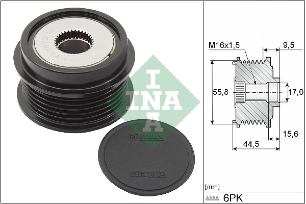 Vrijloop koppeling dynamo INA 535 0319 10