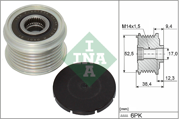 Vrijloop koppeling dynamo INA 535 0329 10