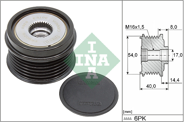 Vrijloop koppeling dynamo INA 535 0334 10