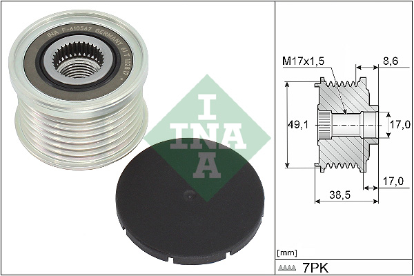 Vrijloop koppeling dynamo INA 535 0344 10