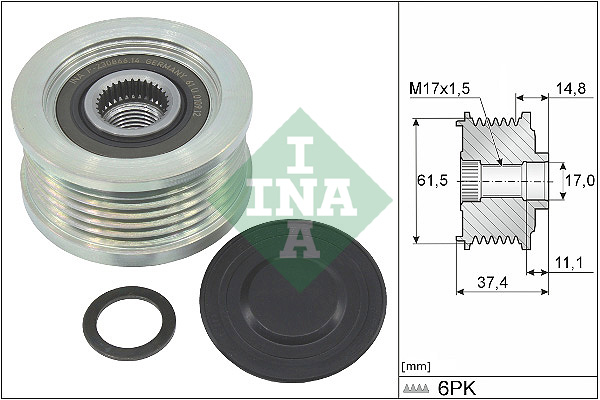 Vrijloop koppeling dynamo INA 535 0348 10