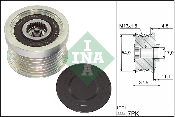 Vrijloop koppeling dynamo INA 535 0349 10