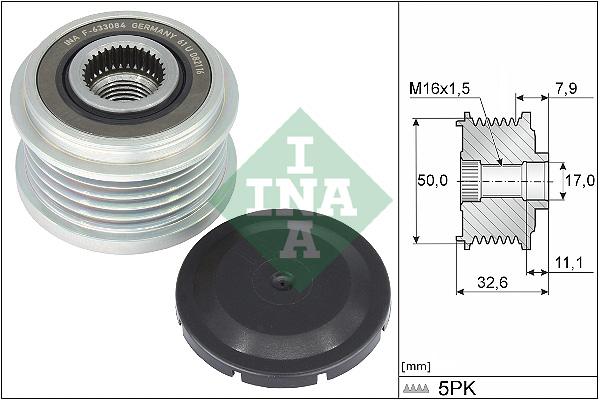 Vrijloop koppeling dynamo INA 535 0359 10