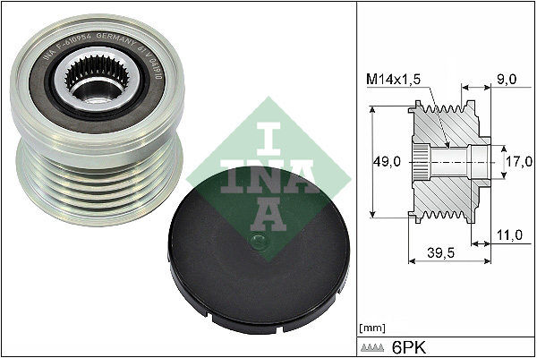 Vrijloop koppeling dynamo INA 535 0361 10