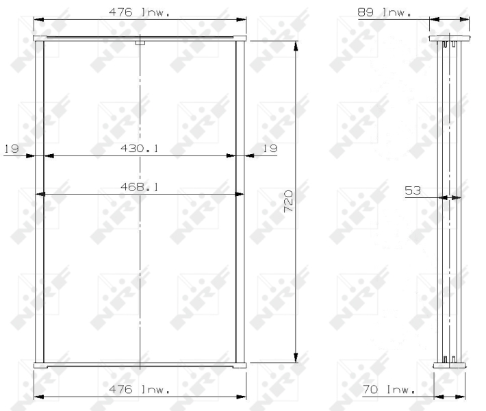 NRF Koelblok radiateur 14507