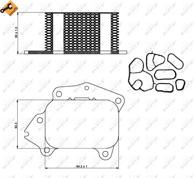 NRF Oliekoeler motorolie 31333