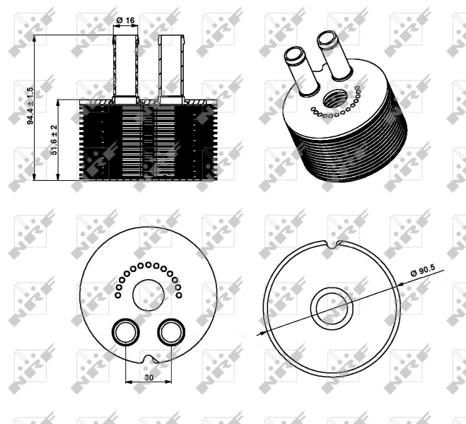 NRF Oliekoeler motorolie 31336