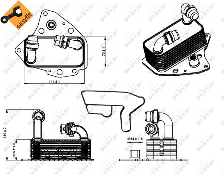NRF Oliekoeler motorolie 31344