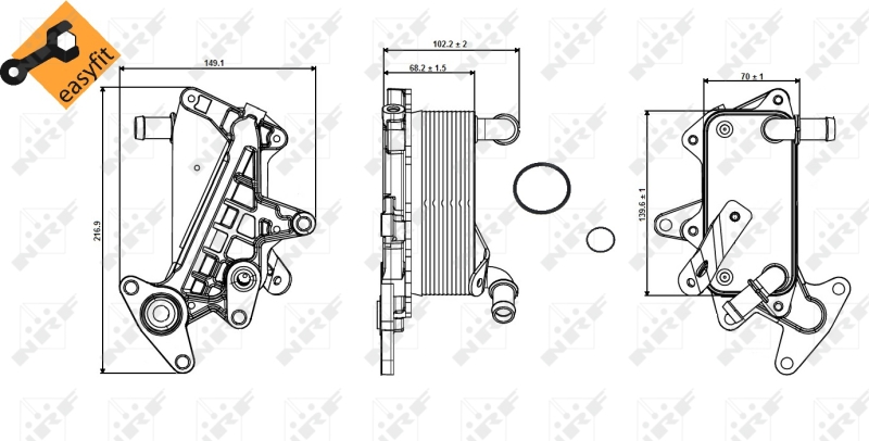 Oliekoeler motorolie NRF 31357