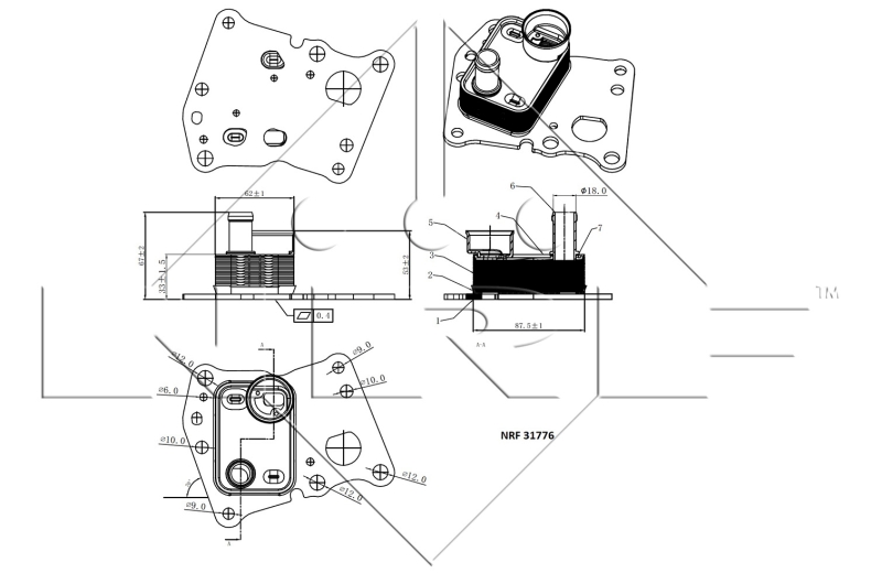 NRF Oliekoeler motorolie 31776