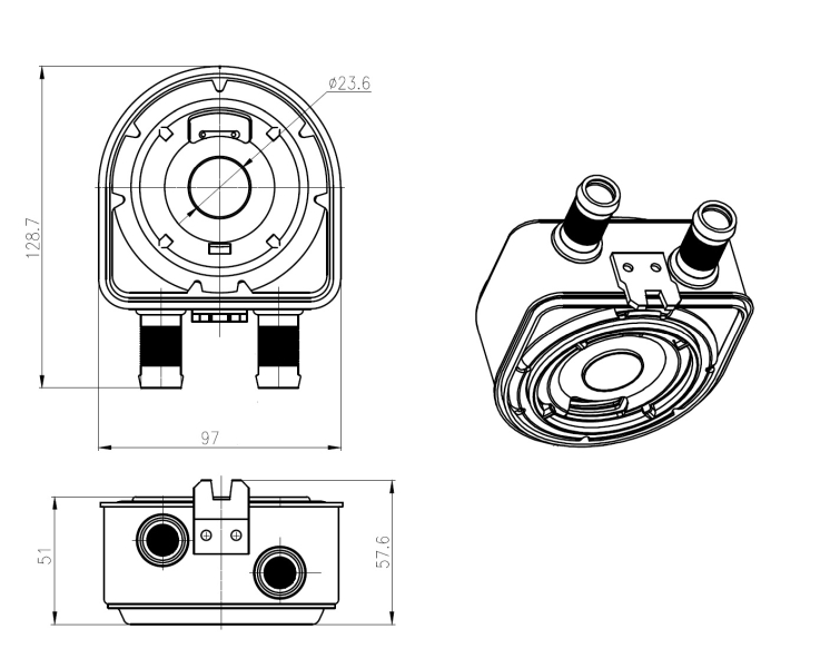 Oliekoeler motorolie NRF 31836