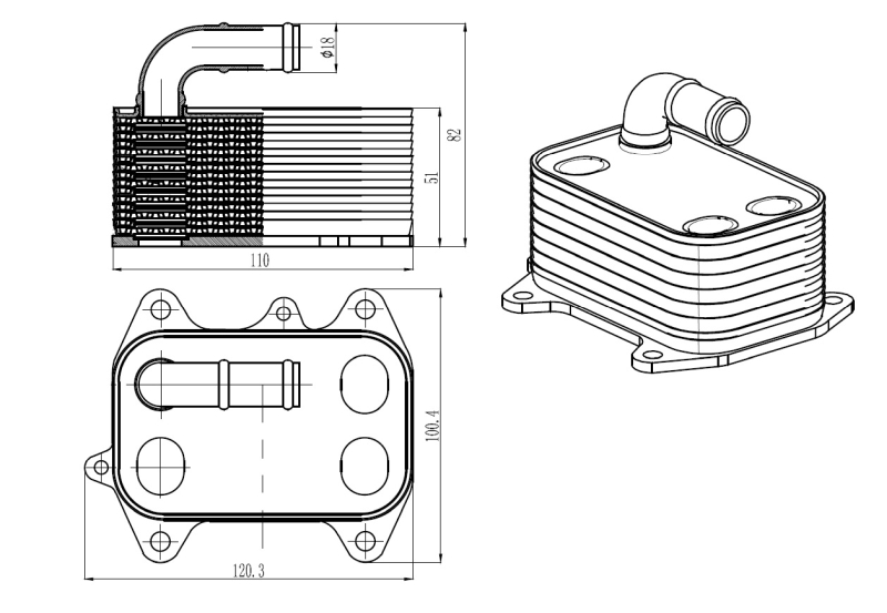 NRF Oliekoeler motorolie 31837