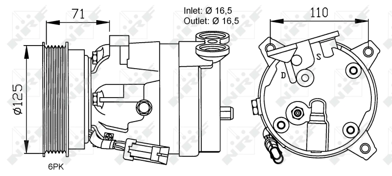 NRF Airco compressor 32023