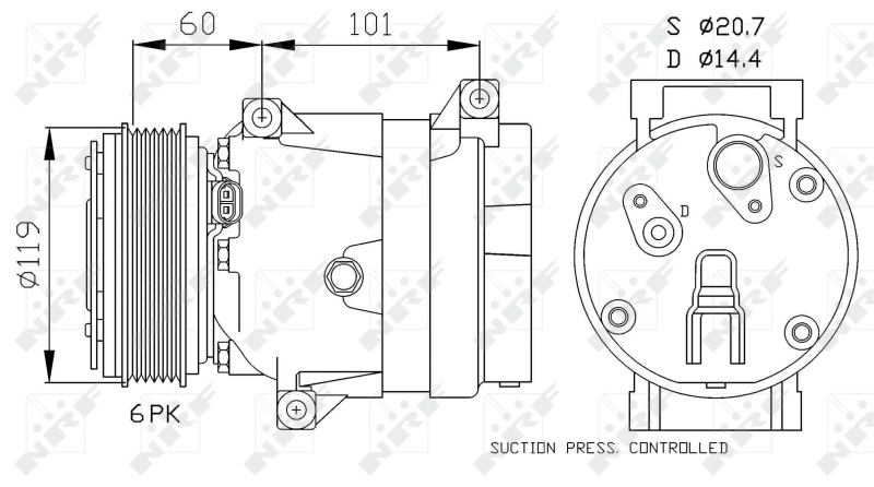 NRF Airco compressor 32102