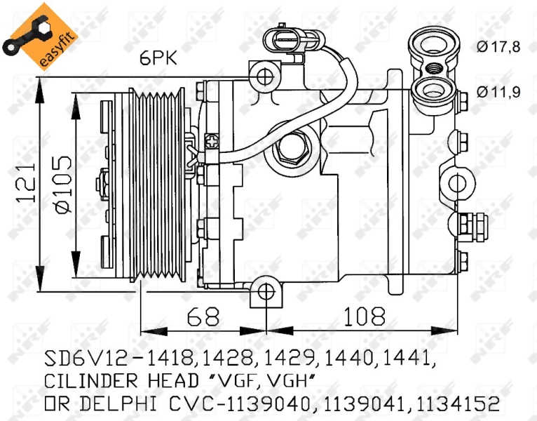 NRF Airco compressor 32172